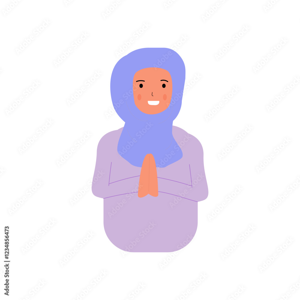 Muslim female characters wishing everyone a happy Eid al-Fitr. Muslim female characters wishing everyone a happy Eid al-Fitr.