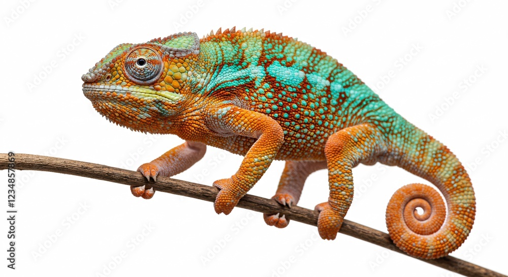 Obraz premium Chameleon isolated on white