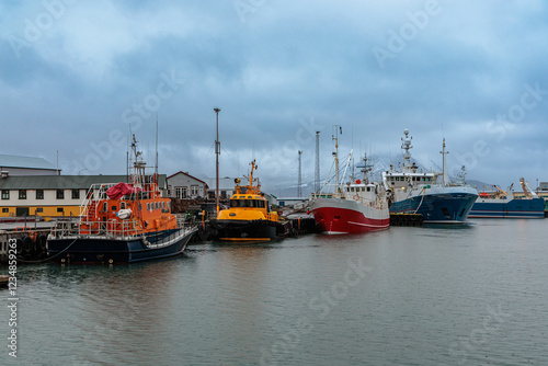 Obraz na płótnie A small fishing port in Hofn in the east of Iceland. w salonie