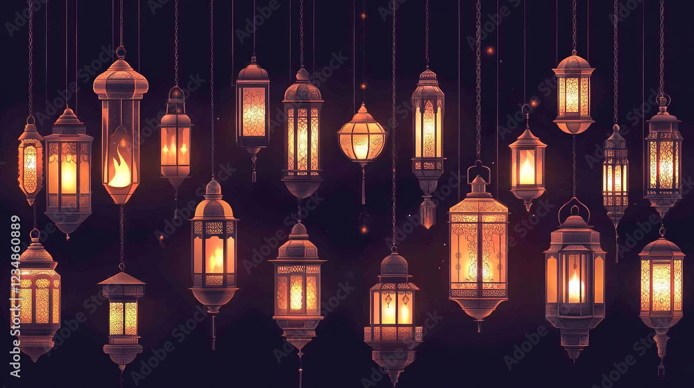 Captivating Ramadan lanterns illuminate festive backgrounds in Arabic and Islamic styles, featuring ornate, traditional designs for Eid Mubarak celebrations and Ramadan Kareem events. Captivating Ramadan lanterns illuminate festive backgrounds in Arabic and Islamic styles, featuring ornate, traditional designs for Eid Mubarak celebrations and Ramadan Kareem events.
