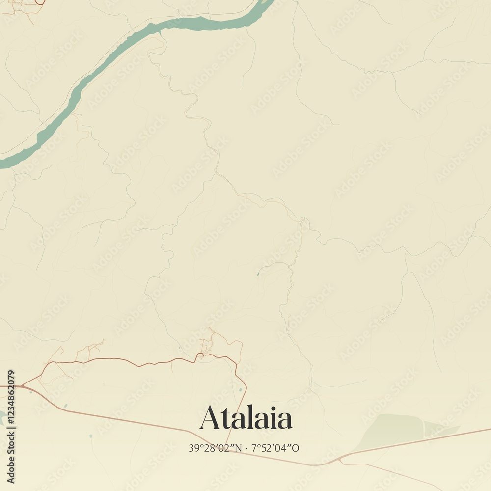 Obraz premium Vintage map of Atalaia, Portugal. 