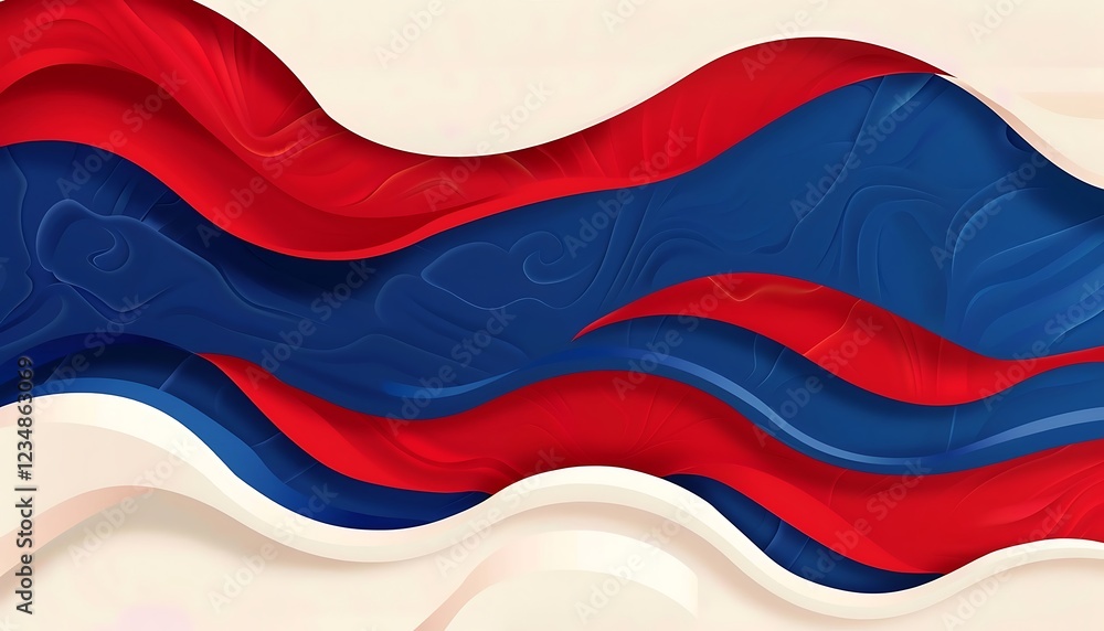 Naklejka premium czech republic flag waving in the wind against blue sky