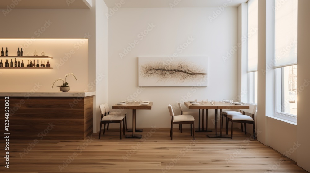 Fototapeta premium modern minimalist restaurant interior design