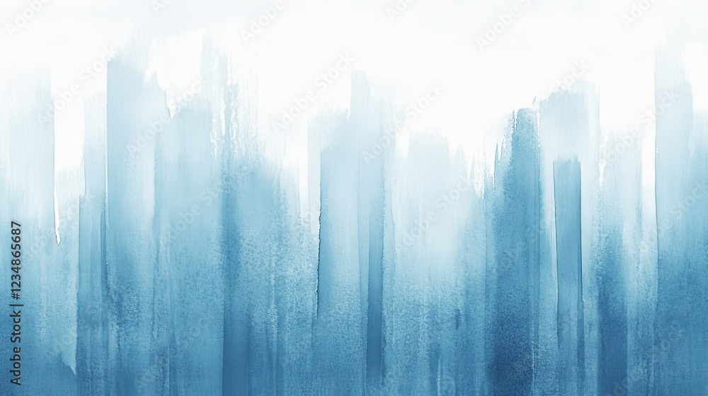 Watercolor soft blue and white gradient background with vertical stripes in varying shades Watercolor soft blue and white gradient background with vertical stripes in varying shades
