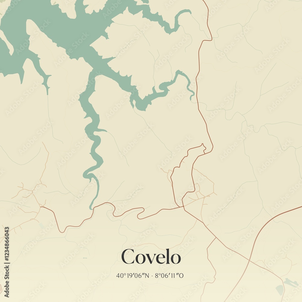 Obraz premium Vintage map of Covelo, Portugal. 