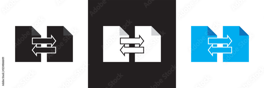 Set of icons related to data exchange, traffic, files, cloud, server. isolated on white and black background. vector illustration. EPS 10 Set of icons related to data exchange, traffic, files, cloud, server. isolated on white and black background. vector illustration. EPS 10