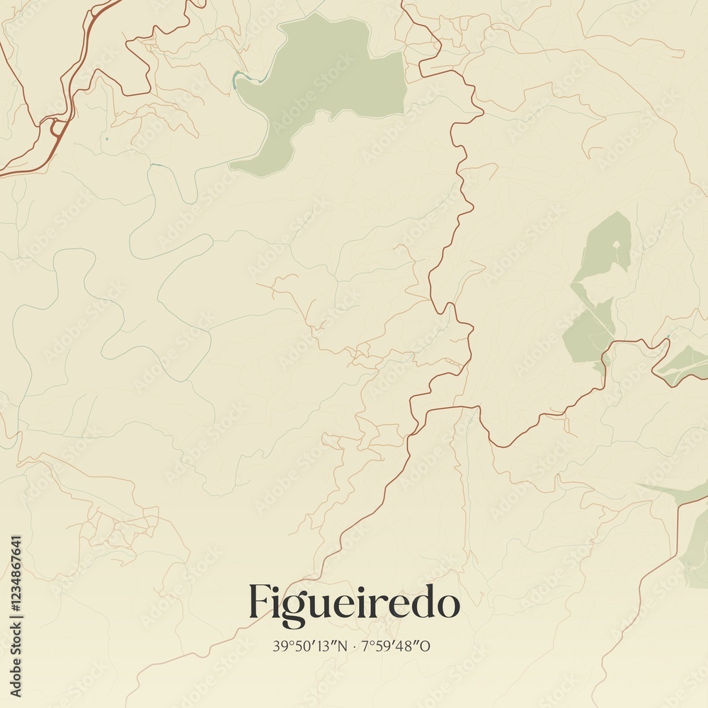 Obraz premium Vintage map of Figueiredo, Portugal. 