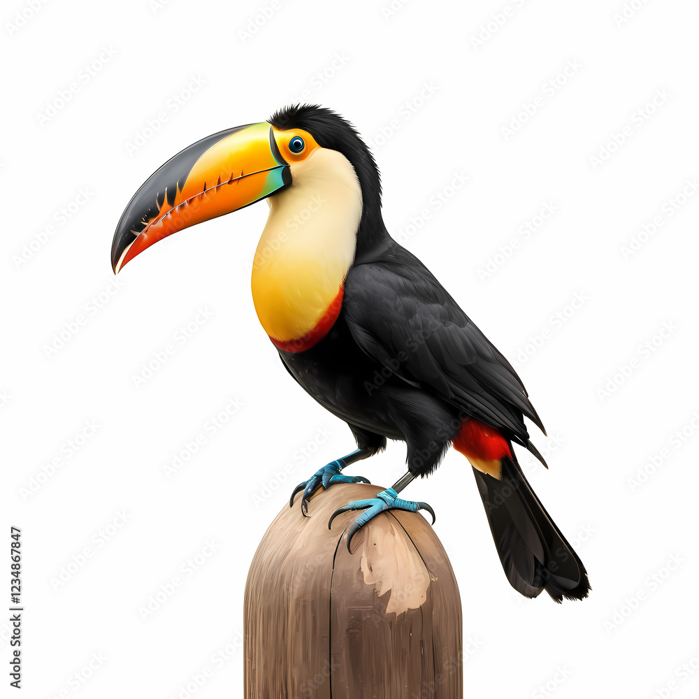 Naklejka premium toucan isolated on white or transparent 