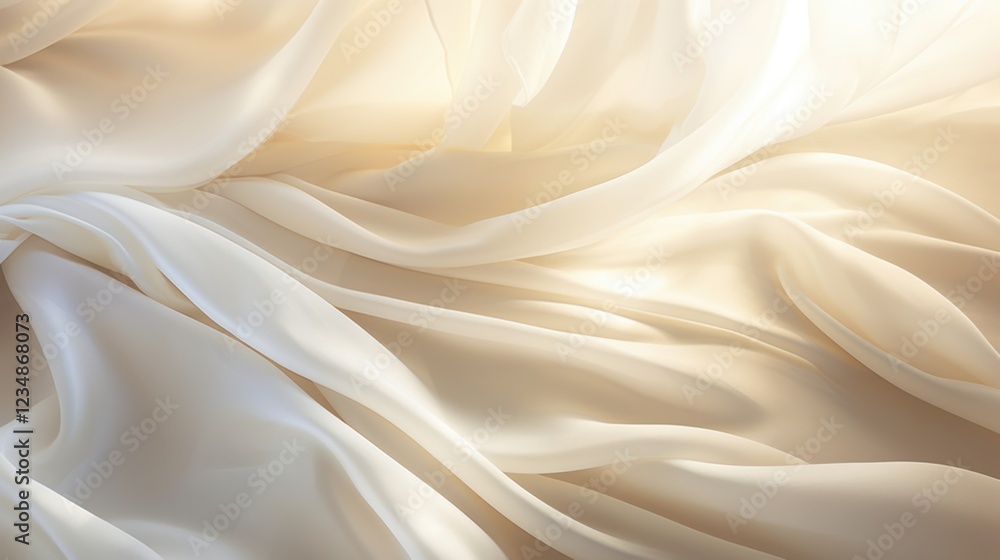 Fototapeta premium elegant cream silk fabric drape