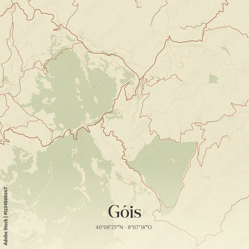 Obraz premium Vintage map of G�is, Portugal. 