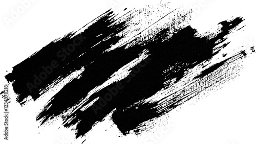 Simple black brush strokes on a white background. Abstract Black Brush Stroke on White Canvas. Abstract black in splash, paint, brush strokes, stain grunge isolated on white background,