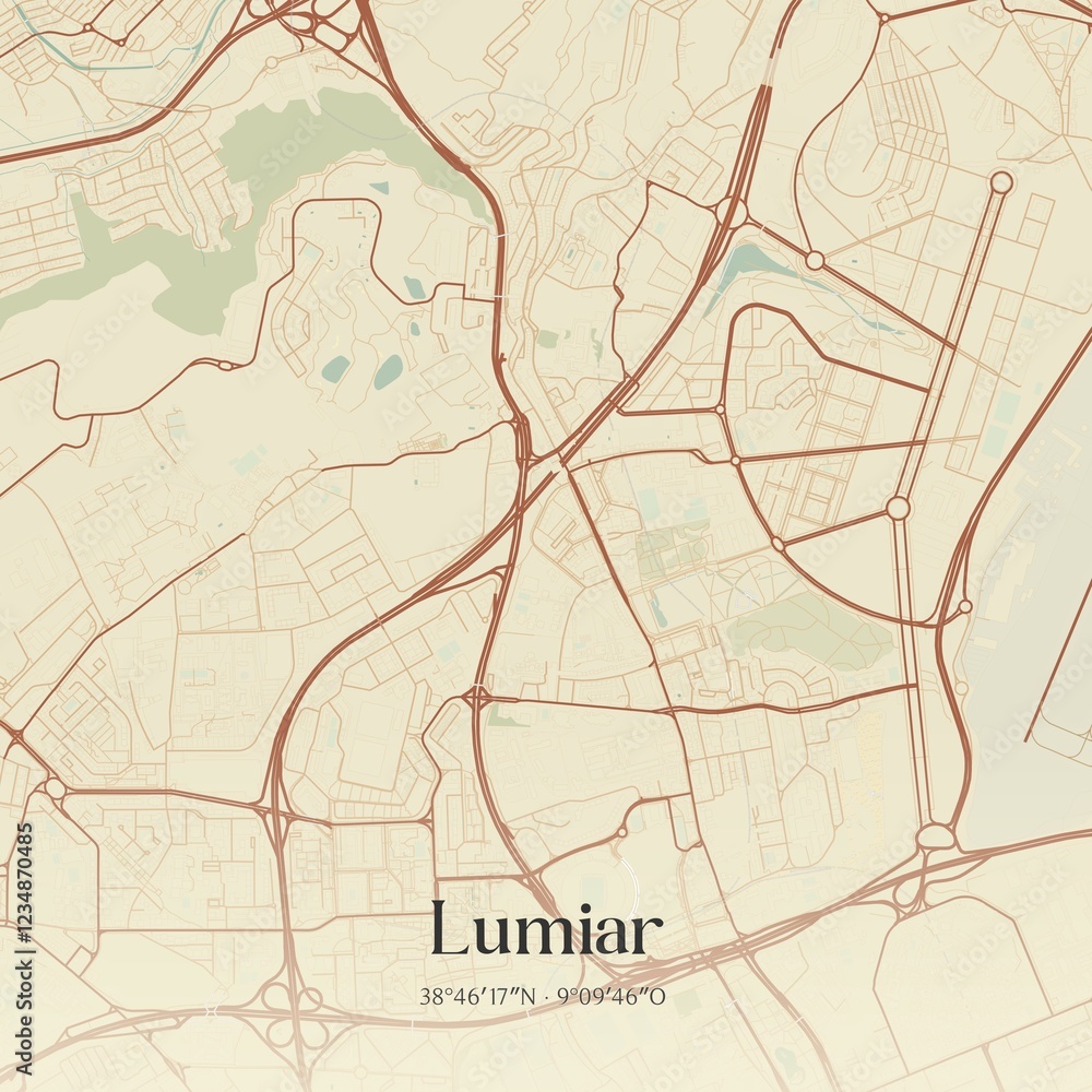 Obraz premium Vintage map of Lumiar, Portugal.