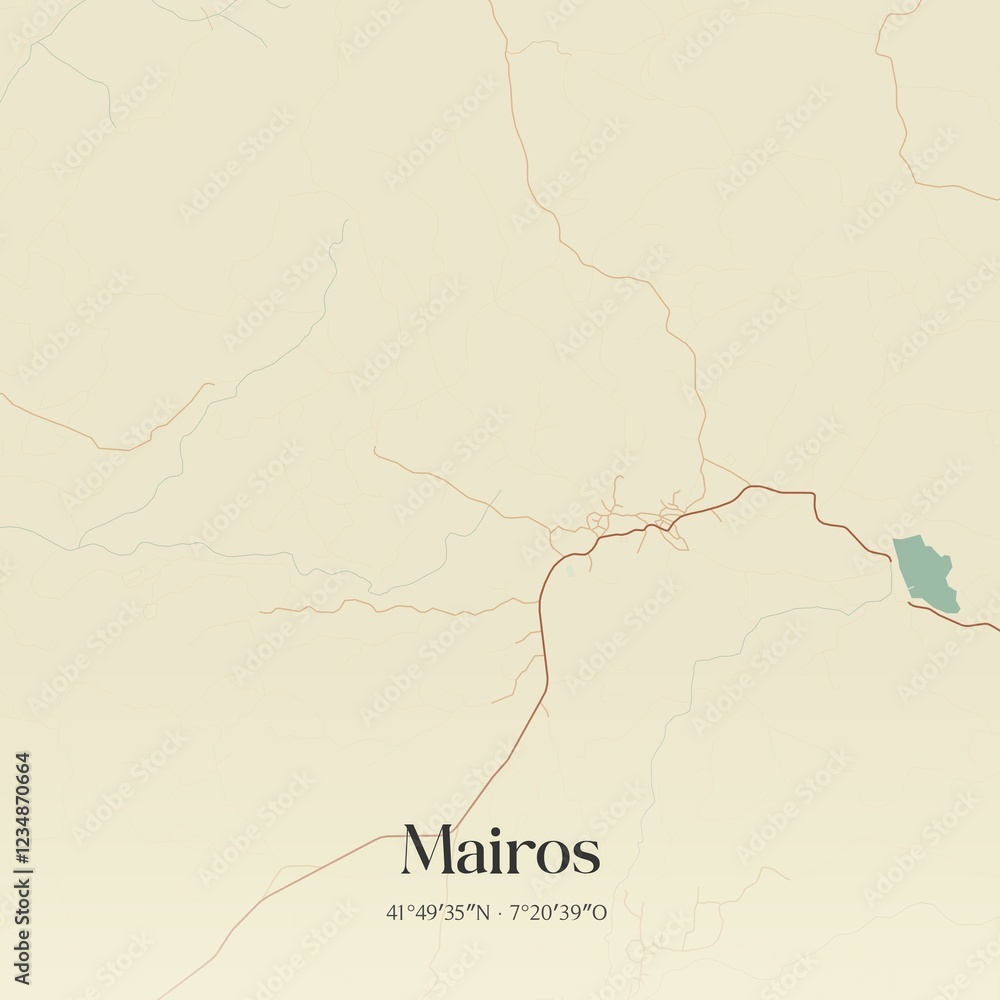 Obraz premium Vintage map of Mairos, Portugal. 