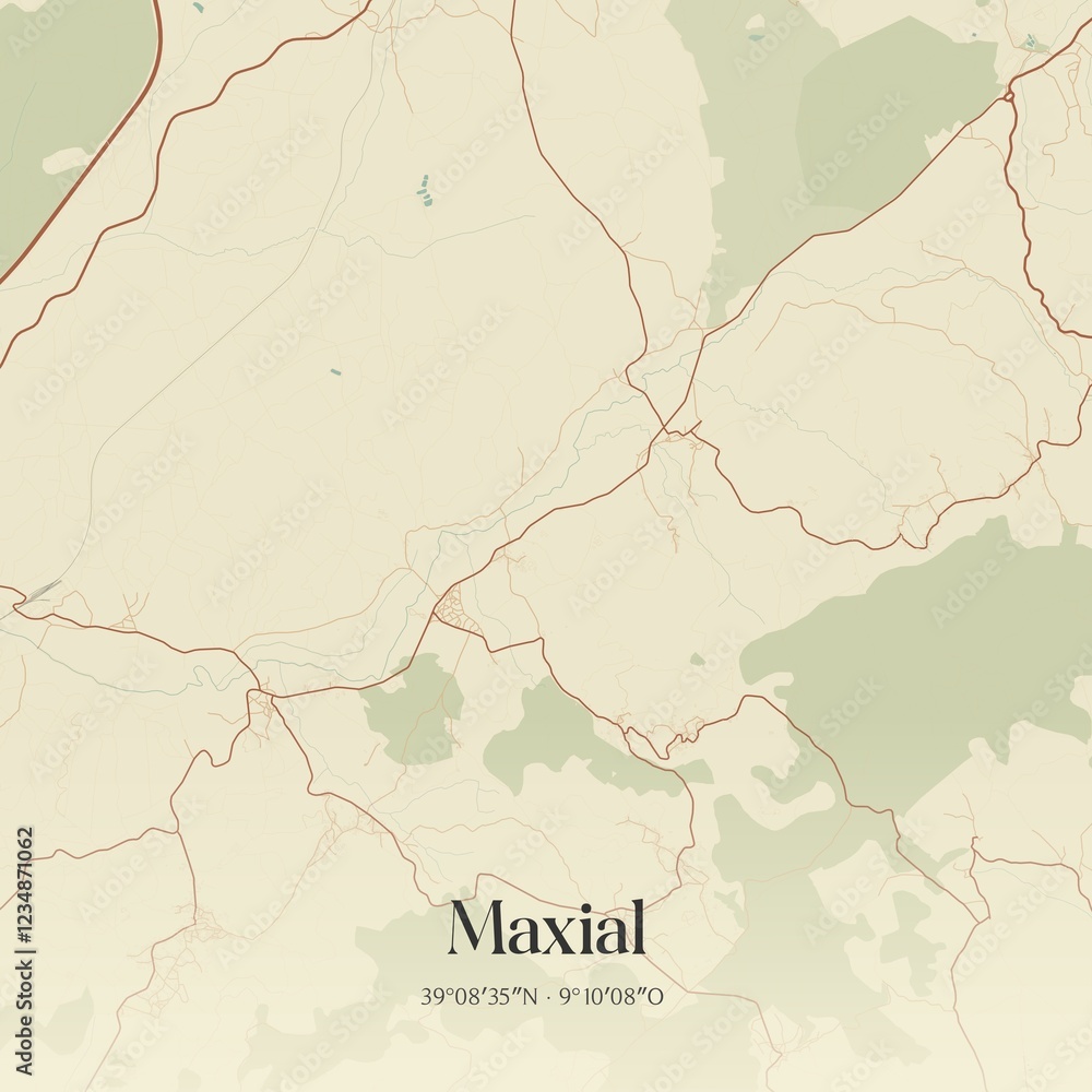 Fototapeta premium Vintage map of Maxial, Portugal. 