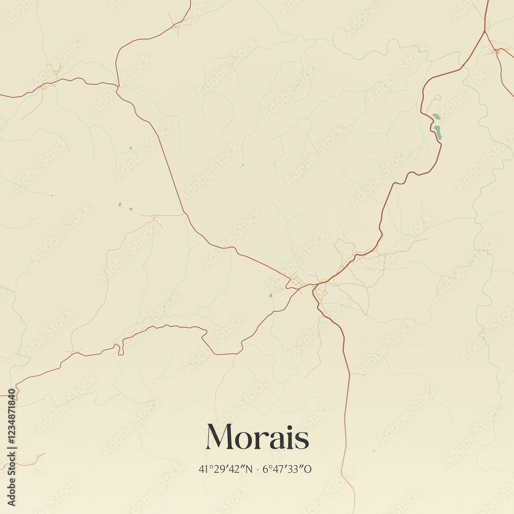Obraz premium Vintage map of Morais, Portugal. 