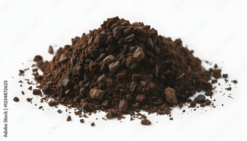 Pile of humus soil isolated on white, isometry Pile of humus soil isolated on white, isometry