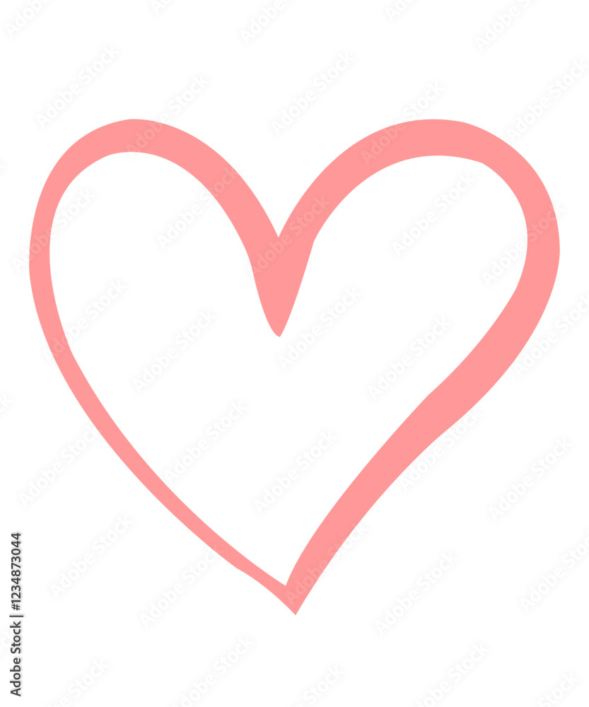 Heart clip art design on plain white transparent isolated background for card, shirt, hoodie, sweatshirt, apparel, tag, mug, icon, poster or badge