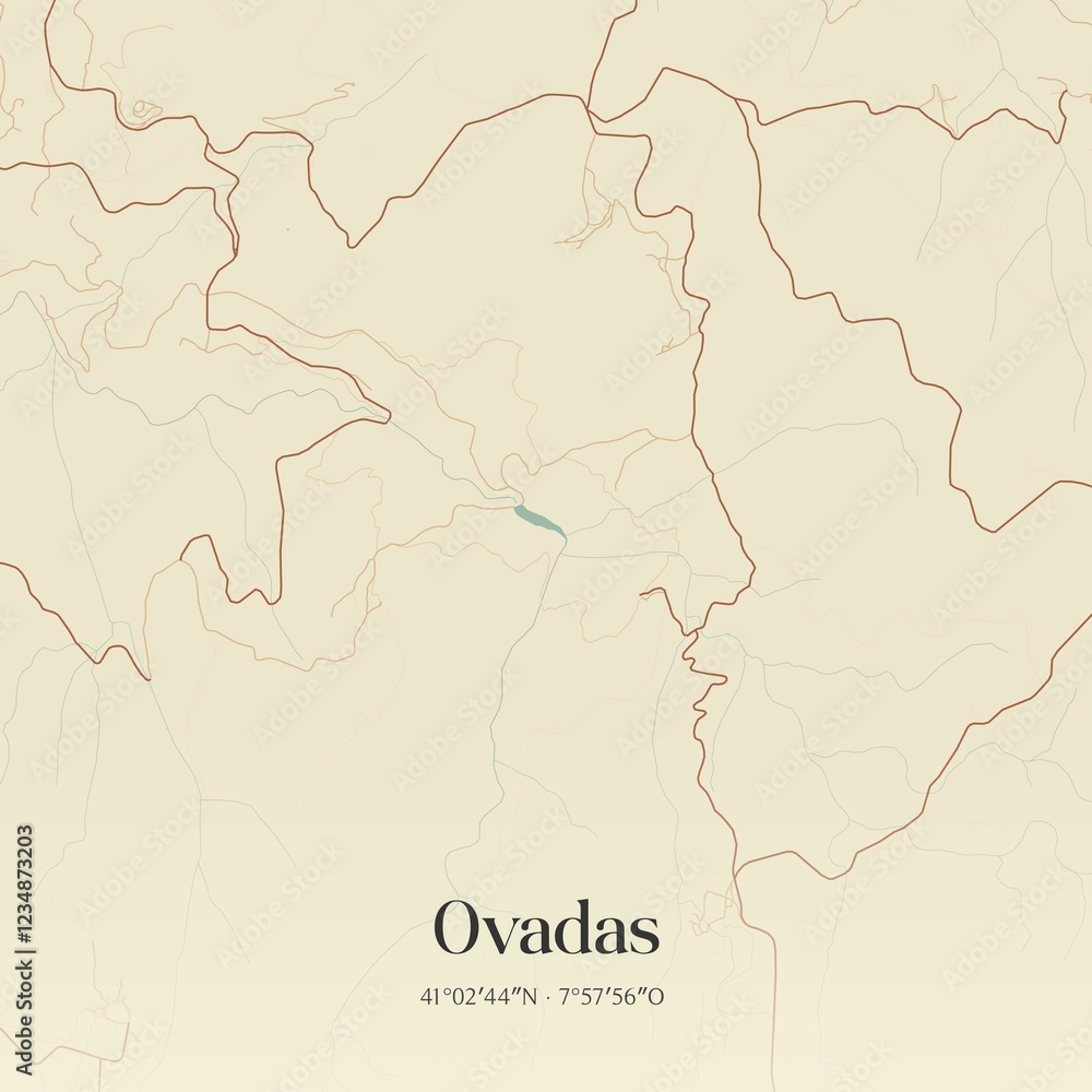 Obraz premium Vintage map of Ovadas, Portugal. 