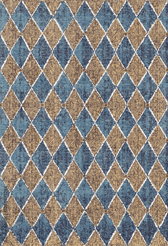 Fototapeta premium Kilim and Navajo Vector Carpet modern Pattern with trending colors in high resolution 