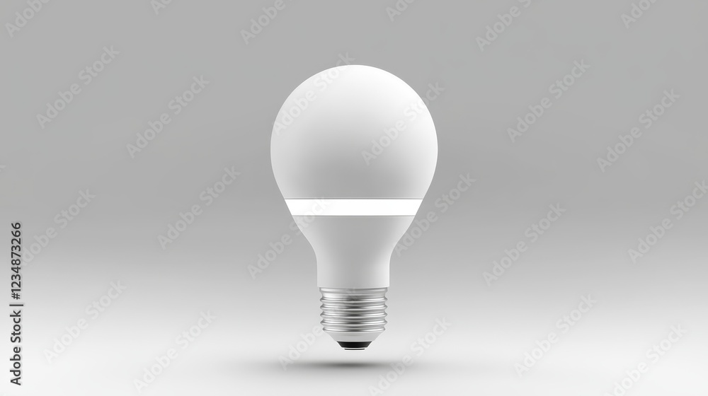 Illuminating innovation, a single light bulb against neutral gray backdrop bright Illuminating innovation, a single light bulb against neutral gray backdrop bright