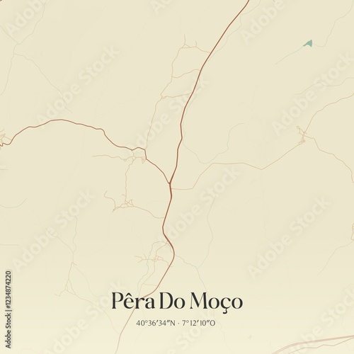 Vintage map of P�ra Do Mo�o, Portugal.  photo