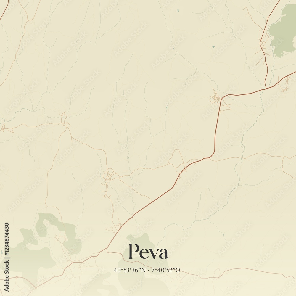 Obraz premium Vintage map of Peva, Portugal. 