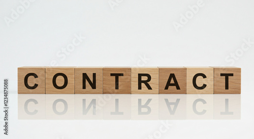 Wooden blocks spell out contract agreement. photo