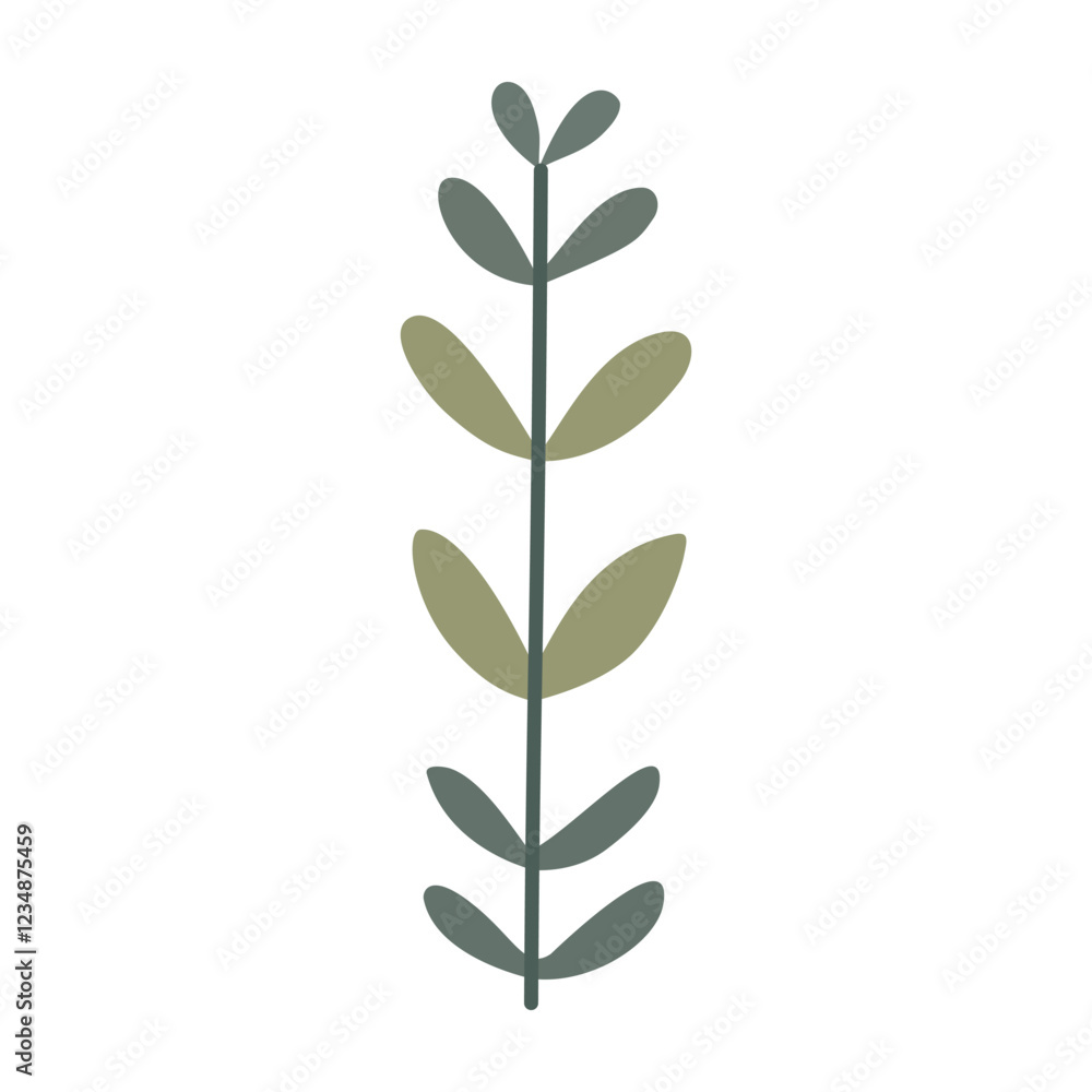 Plant leaf, branch. Icon, vector illustration, graphic design, flat style Plant leaf, branch. Icon, vector illustration, graphic design, flat style