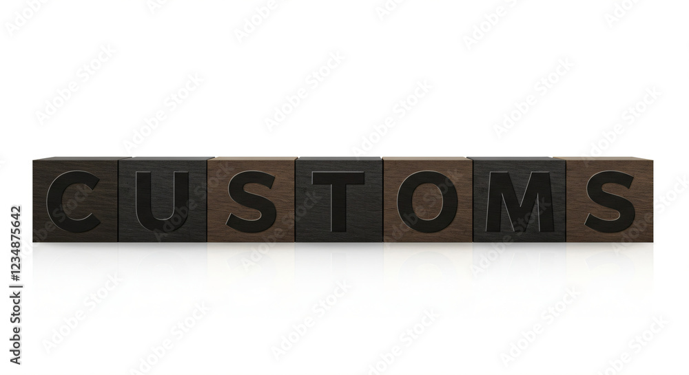 Wooden Blocks Spelling Customs Declaration Wooden Blocks Spelling Customs Declaration