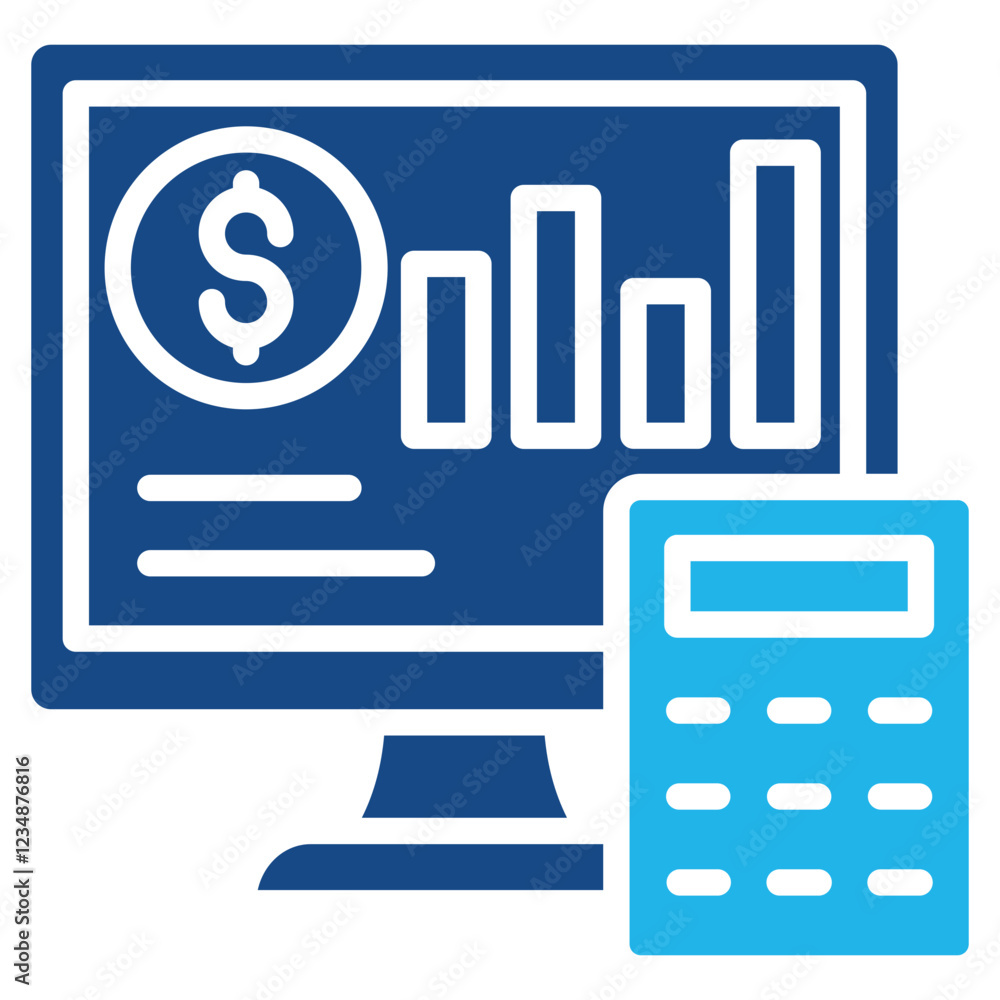 Digital Accounting Icon Element For Design