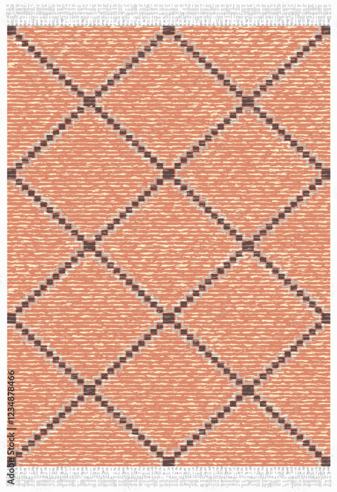 Fototapeta premium Kilim and Navajo Vector Carpet modern Pattern with trending colors in high resolution 