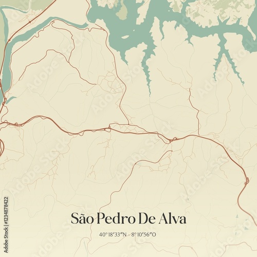 Vintage map of São Pedro De Alva, Portugal. photo