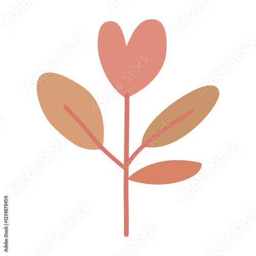 Plant leaf, branch. Icon, vector illustration, graphic design, flat style