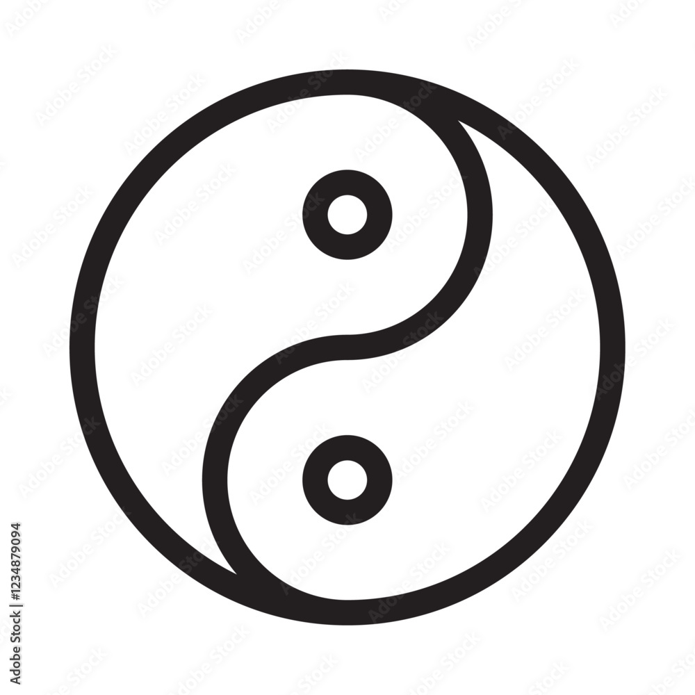 Ying Yang Icon Isolated flat vector in outline Ying Yang Icon Isolated flat vector in outline