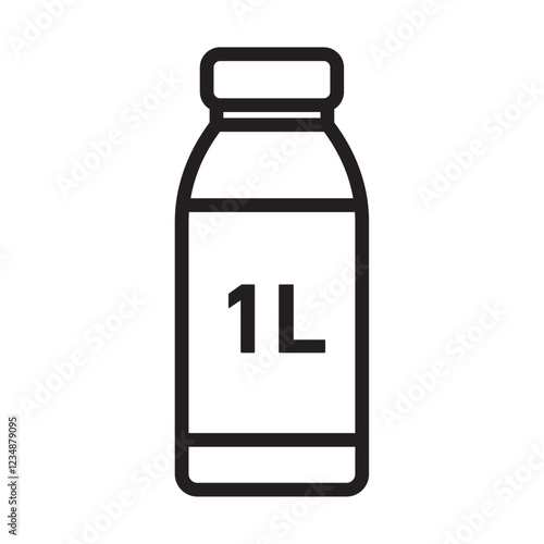 2L Bottle Icon Isolated flat vector in outline