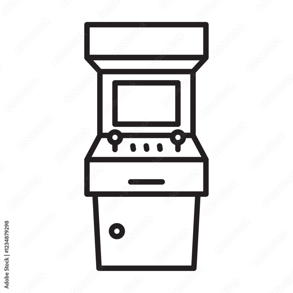 Arcade machine Isolated flat vector in outline Arcade machine Isolated flat vector in outline