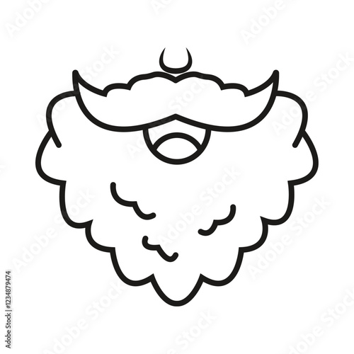 Beard icon Isolated flat vector in outline