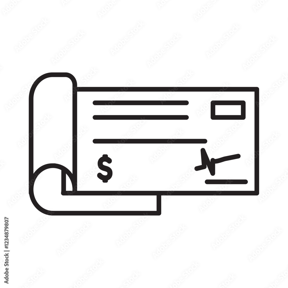 Checkbook Icon Isolated flat vector in outline Checkbook Icon Isolated flat vector in outline