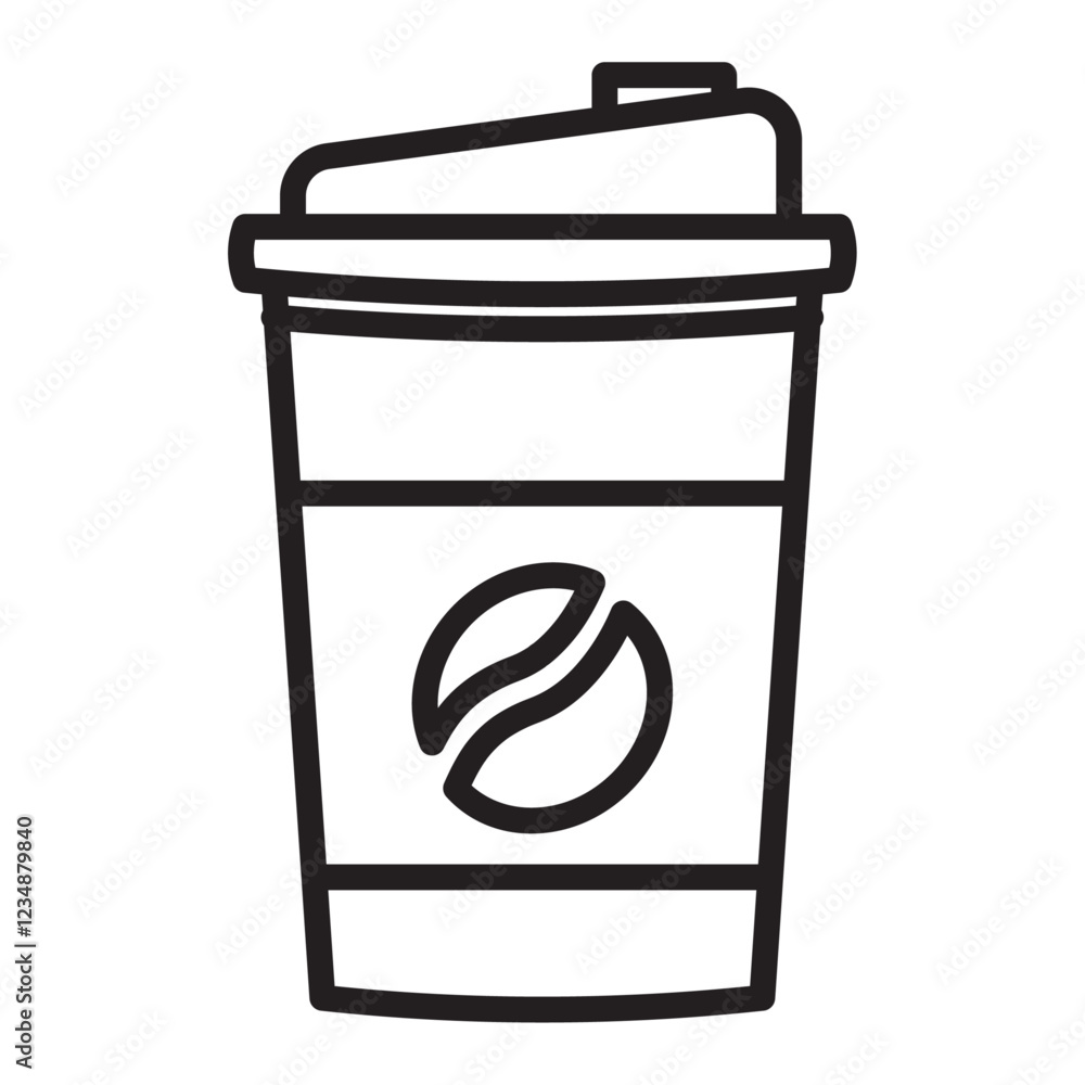 Coffee cup icon Isolated flat vector in outline Coffee cup icon Isolated flat vector in outline