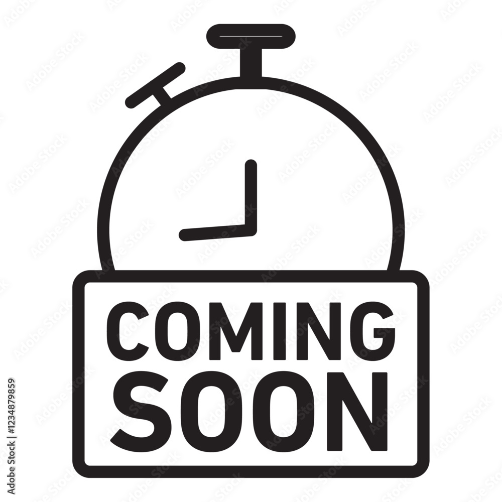 Coming Soon Icon Isolated flat vector in outline Coming Soon Icon Isolated flat vector in outline