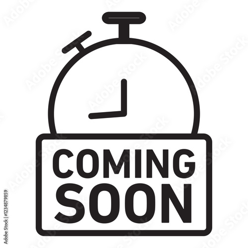 Coming Soon Icon Isolated flat vector in outline