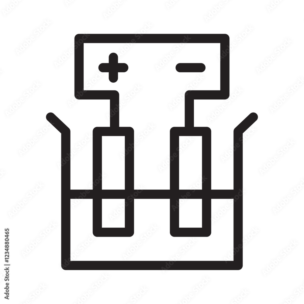 Fototapeta premium Electrolysis Icon Isolated flat vector in outline