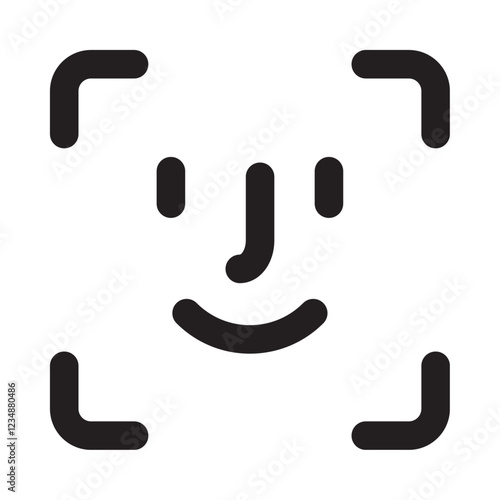Face id icon Isolated flat vector in outline