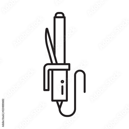 Hair curler icon Isolated flat vector in outline