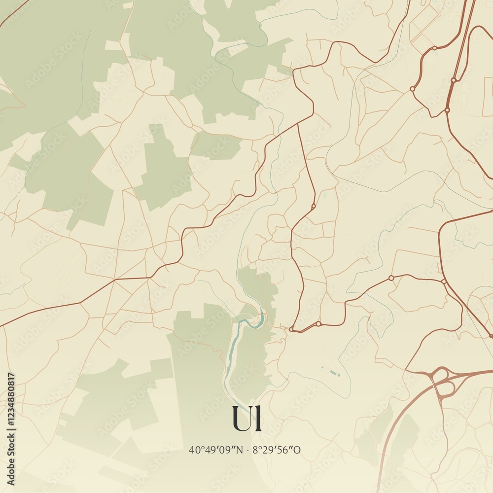 Obraz premium Vintage map of Ul, Portugal. 