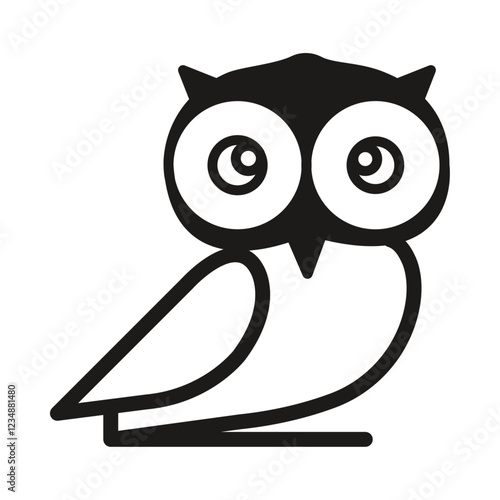 Owl Icon Isolated flat vector in outline photo