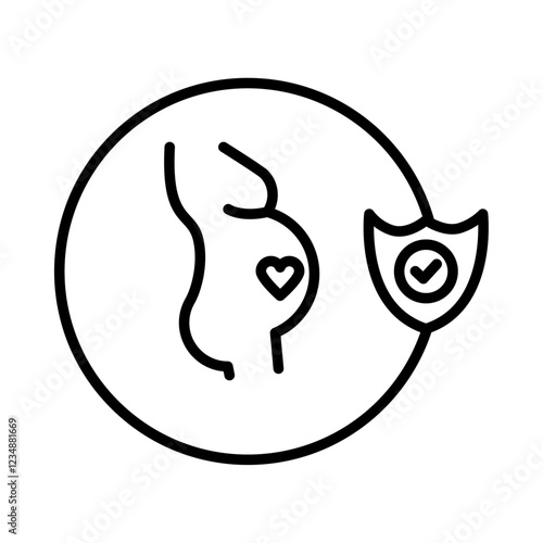 Pregnancy insurance icon Isolated flat vector in outline
