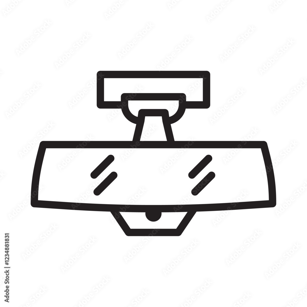 Rear View mirror Icon Isolated flat vector in outline Rear View mirror Icon Isolated flat vector in outline