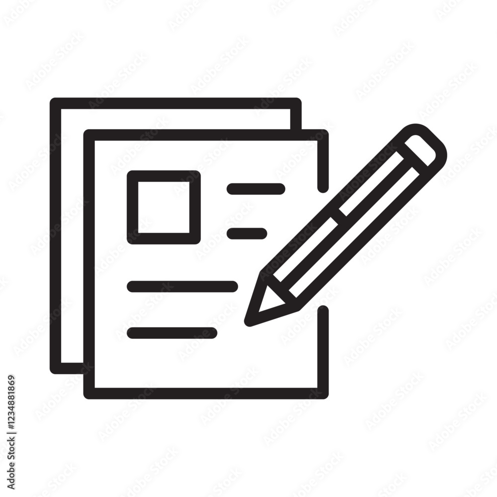 Registration icon Isolated flat vector in outline Registration icon Isolated flat vector in outline