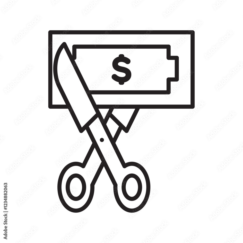 Salary deduction icon Isolated flat vector in outline Salary deduction icon Isolated flat vector in outline
